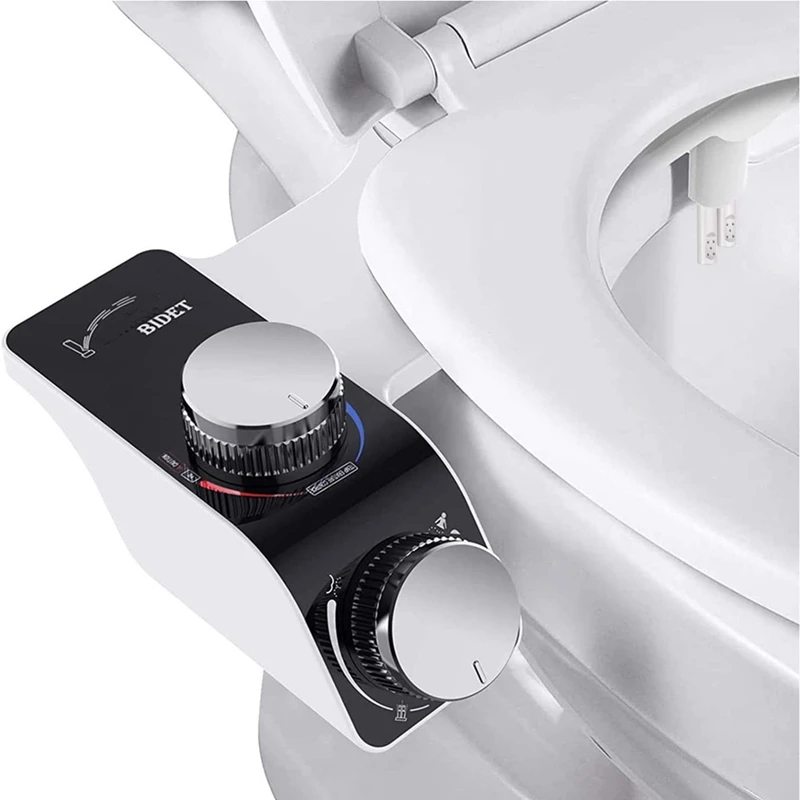 

Bidet Attachment For Toilet ,Cold & Hot Dual Nozzle Water ,Non-Electric Bidet Toilet Attachment