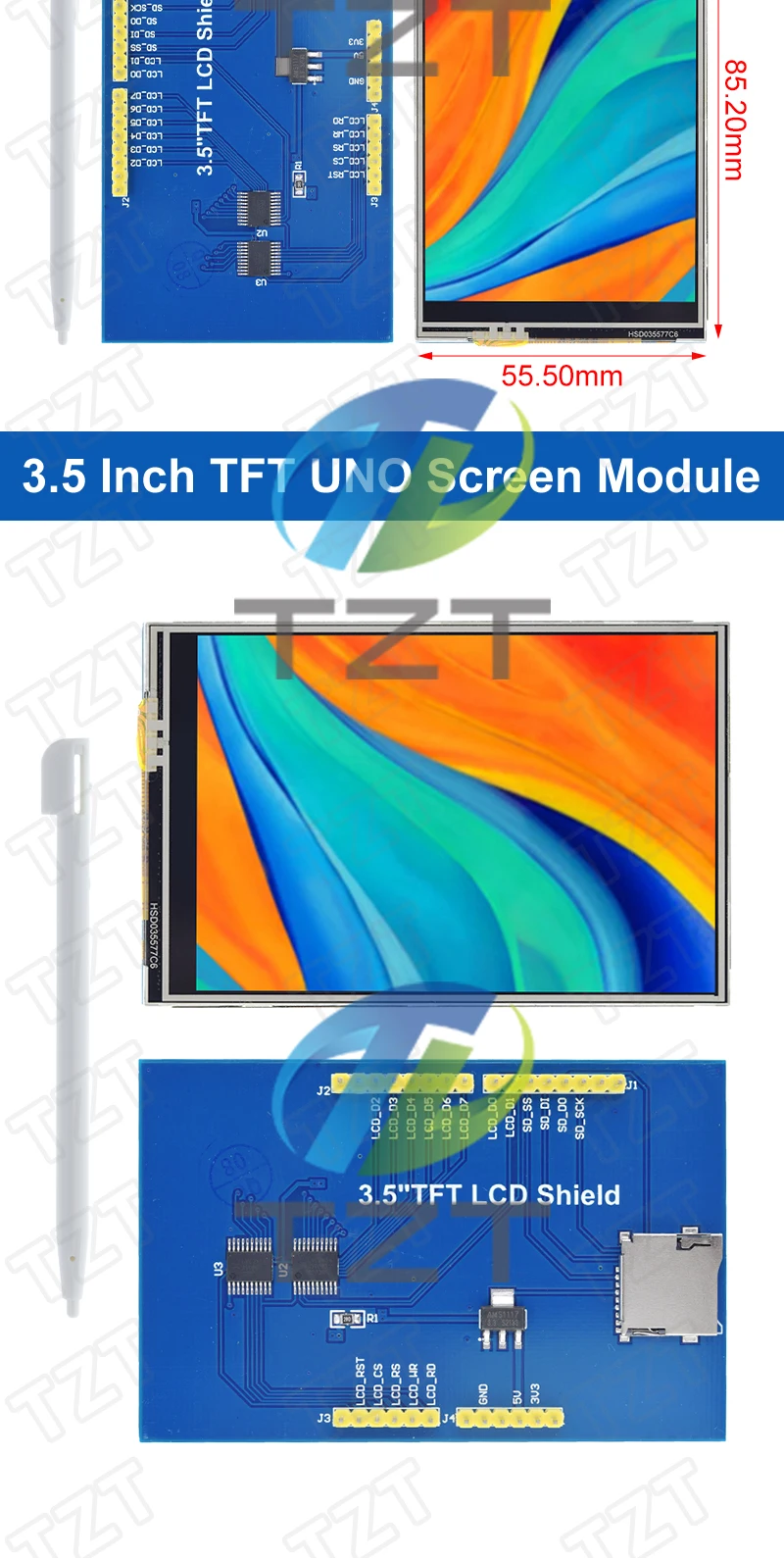 3,5 Zoll 3,5 Zoll TFT LCD Touch Screen Modul 480x320 ST7796U ILI9486 LCD Display für Arduino UNO MEGA2560 Board mit/ohne Touch – Detail 8