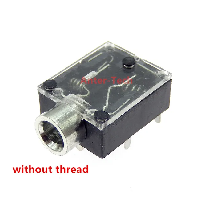 5PCS PJ324 5 Pin 3.5mm Stereo Audio Jack Socket PCB Panel Mount for