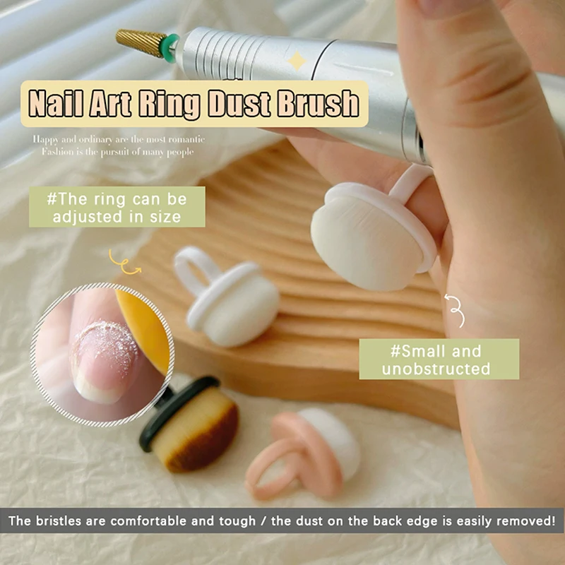 5/10Pcs Professional Ring Nail Dust Brushes - Soft Delicate Manicure Gel Polish Removal Cleaner Tools for Salon DIY