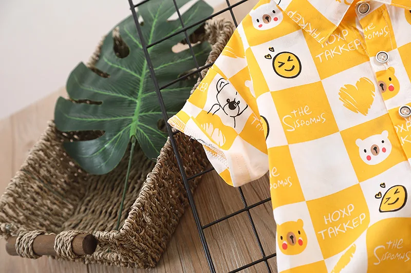 Children's clothing summer baby clothes girls letters short-sleeved suits boys lapel shirts shorts simple casual two-piece suit Baby Clothing Set for girl
