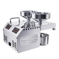Stainless Steel Electric Automatic Intelligent Oil Press Two Head Double Motor Frying Machine Oil Pressing Cold Hot Extractor 2
