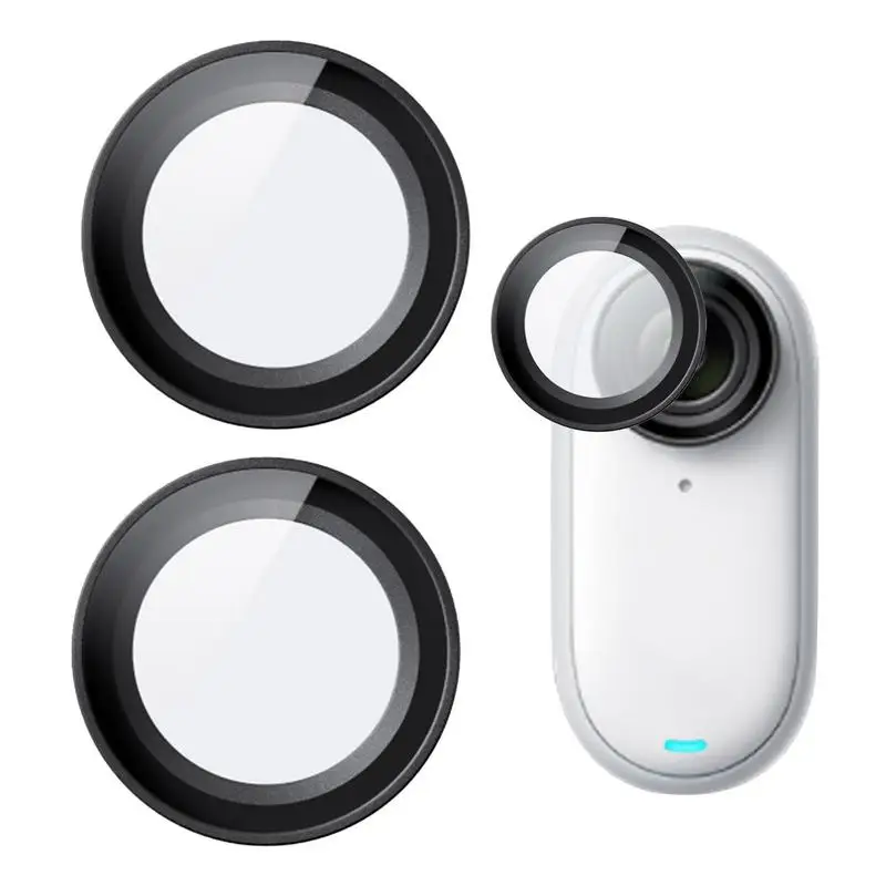 

For Insta360 GO 3 Sticky Lens Guards 2PCS Anti-fog Camera Lens Guard High Transmittance Tempered Glass Camera Protect Accessory