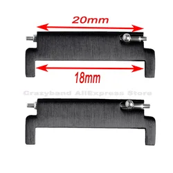 Enhanced Watch Band Adapter with Quick Release Metal Connectors and Spring Bars (Black - 20 to 18mm)