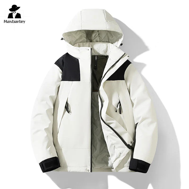 Gorpcore Winter Graphene Heating Jacket Men's Outdoor Windproof Waterproof Down Cotton Coat Unisex Camping Ski Hooded Parka 2024