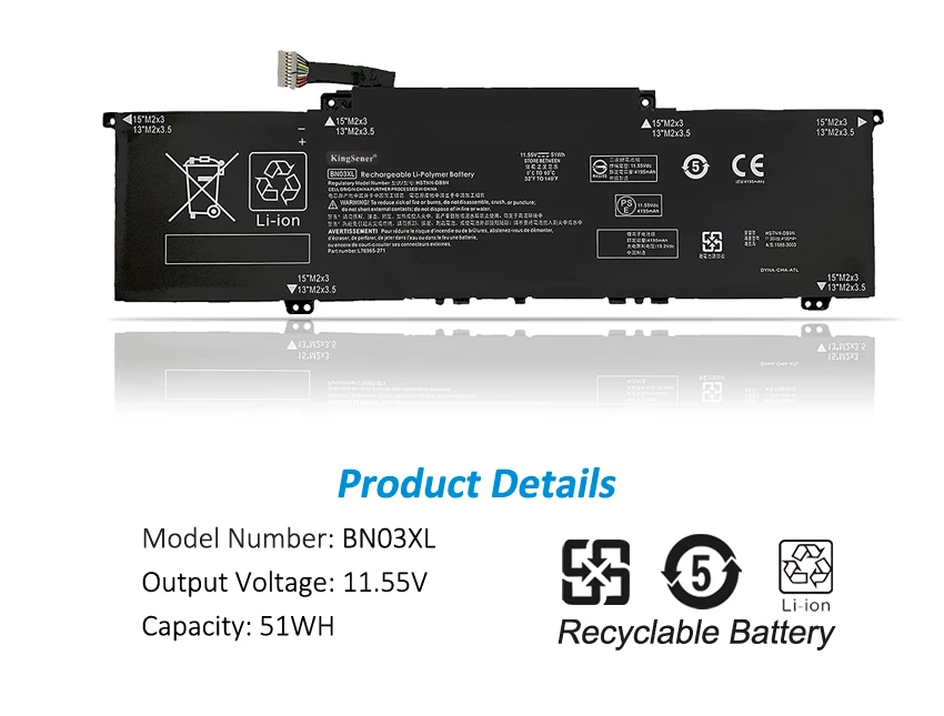 Bateria do Portátil de Kingsener Bn03xl para hp Envy X360 13-ay00001nd Tpn-c145 Tpn-c147 15m-ee0013dx Hstnn-db9n Hstnn-ob1o L77034005 - Imagem 3