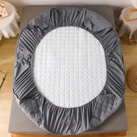 100% Waterproof Cotton Fitted Bed Sheet Anti-mite and Anti-bacterial Mattress Protector Soft Breathable Mattress Cover Washable 4