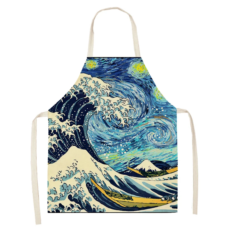 Women's kitchen apron Gorgeous patterns Restaurant chef barber barman apron Waterproof apron for menand child painting apron 2