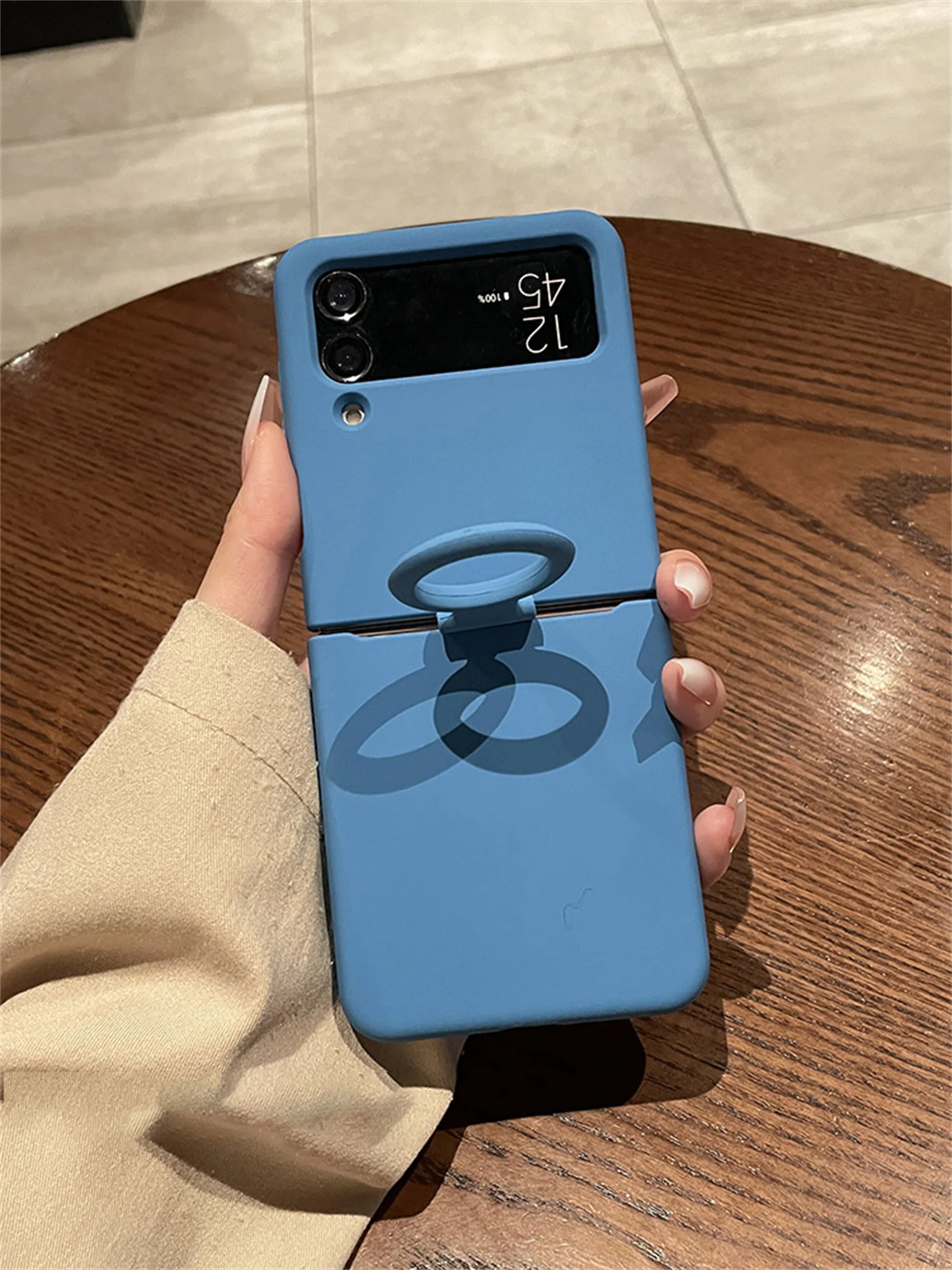 Luxury Liquid Silicone Solid Color Case with Ring - Shockproof Cover