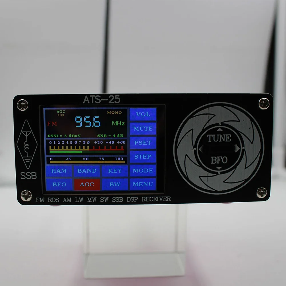 

Full-Band Radio Receiver Aluminum Alloy DSP Receiver FM LW (MW And SW) SSB 2.4 Inch Touch Screen ATS-25 Si4732