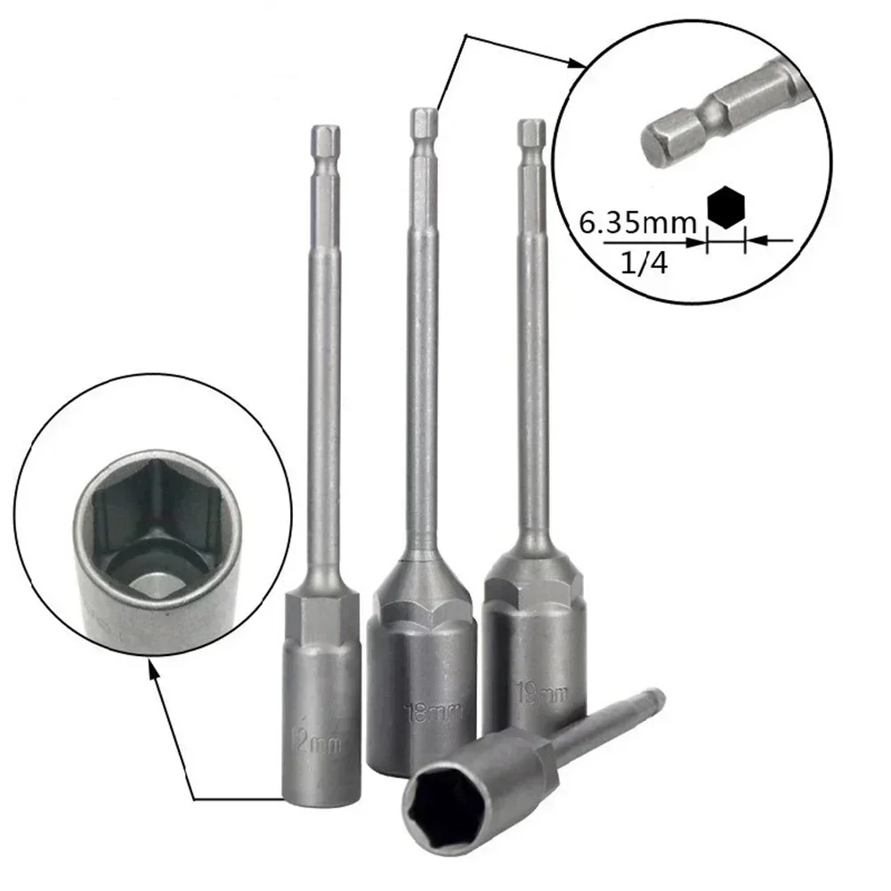1PC Length 150mm Hexagon Nut Driver Drill Bit Adapter Socket Wrench Extension Sleeve Adapter For Electric Screwdriver Handle 4