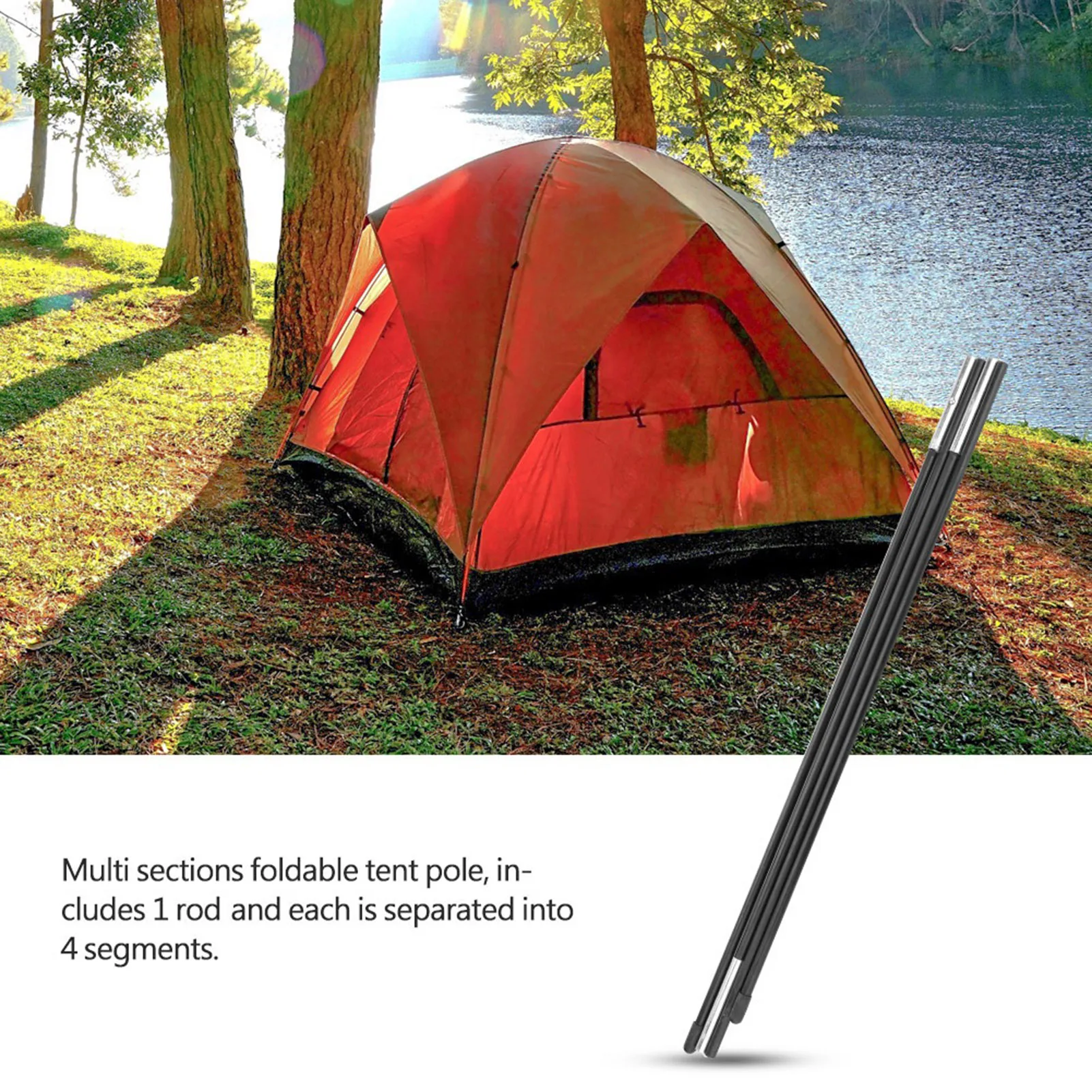 Awning Rod Awning Support Rod Tent Support Fiberglass Camping Tent Pole Bars for Double Tents Rods Frames Kit