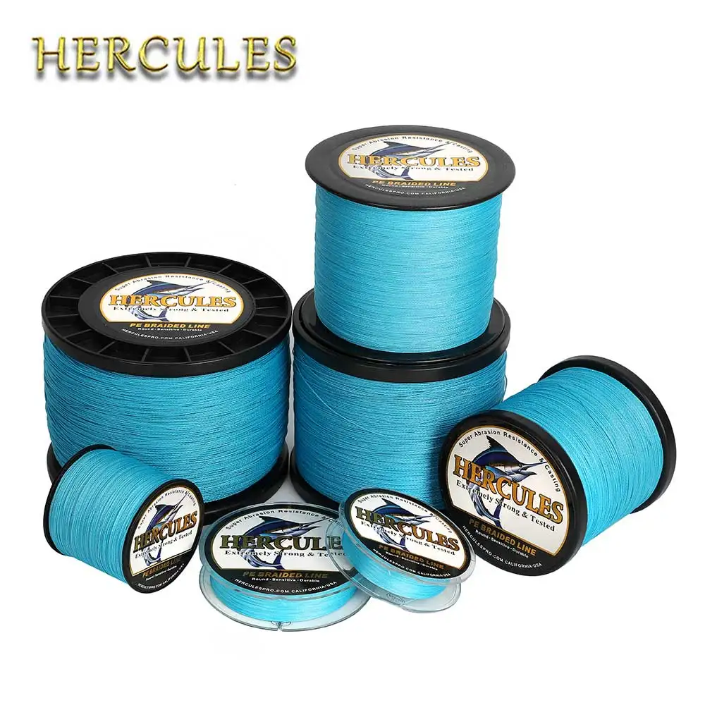 

Hercules Peche Multifilament Fishing Line Cord 4 Strands Braided Wire PE Carp 100M- 2000M Blue 6-100LB Pesca Accessories