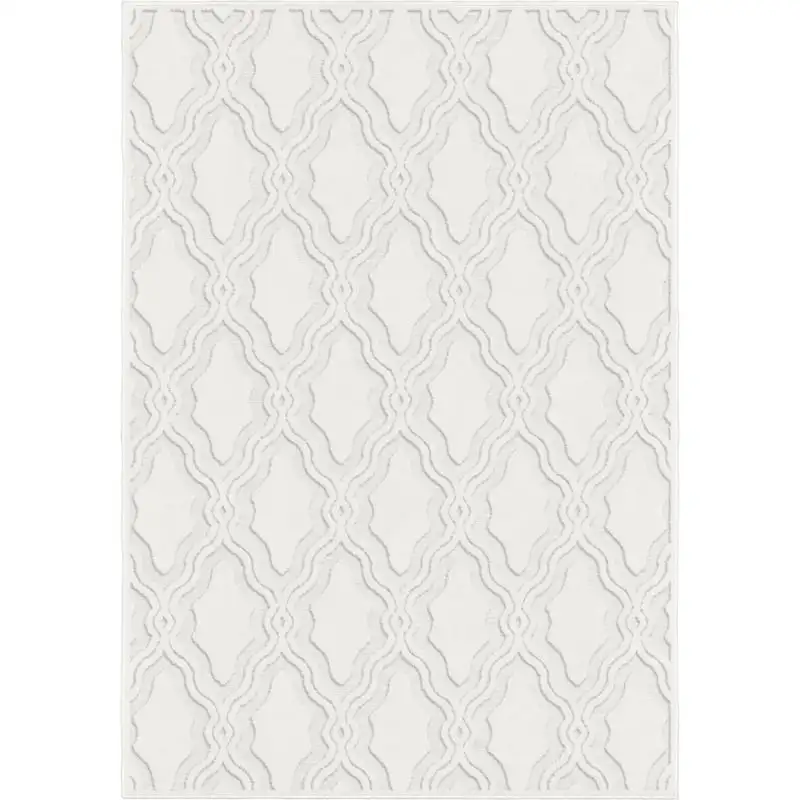

Blossom, Country/Cottage, Geometric, Woven Area Rug, 5`2 Bleach Carpet tiles Rug runner Large area rug for living room Living ro