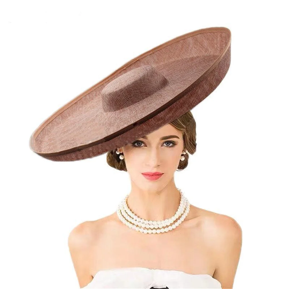 42CM Fascinator Base Big Hat Women Wedding DIY Millinery Cap Hair Accessories Make For Fascinators Hat Derby Wide With Hair Clip