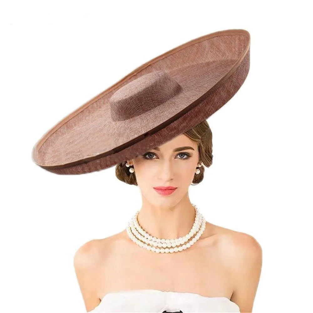 42CM Fascinator Base Big Hat Women Wedding DIY Millinery Cap Hair Accessories Make For Fascinators Hat Derby Wide With Hair Clip woman dressing barber chair luxury gaming equipment recliner barber chair beauty make up silla barbero house accessories