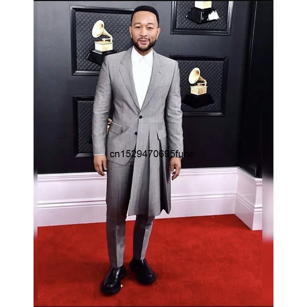 

2023 New Grey Irregular Men Suits Costume Groom Tuxedos Notch Lapel Wedding Terno Masculino Slim Fit 2 Pieces (Jacket+Pants)