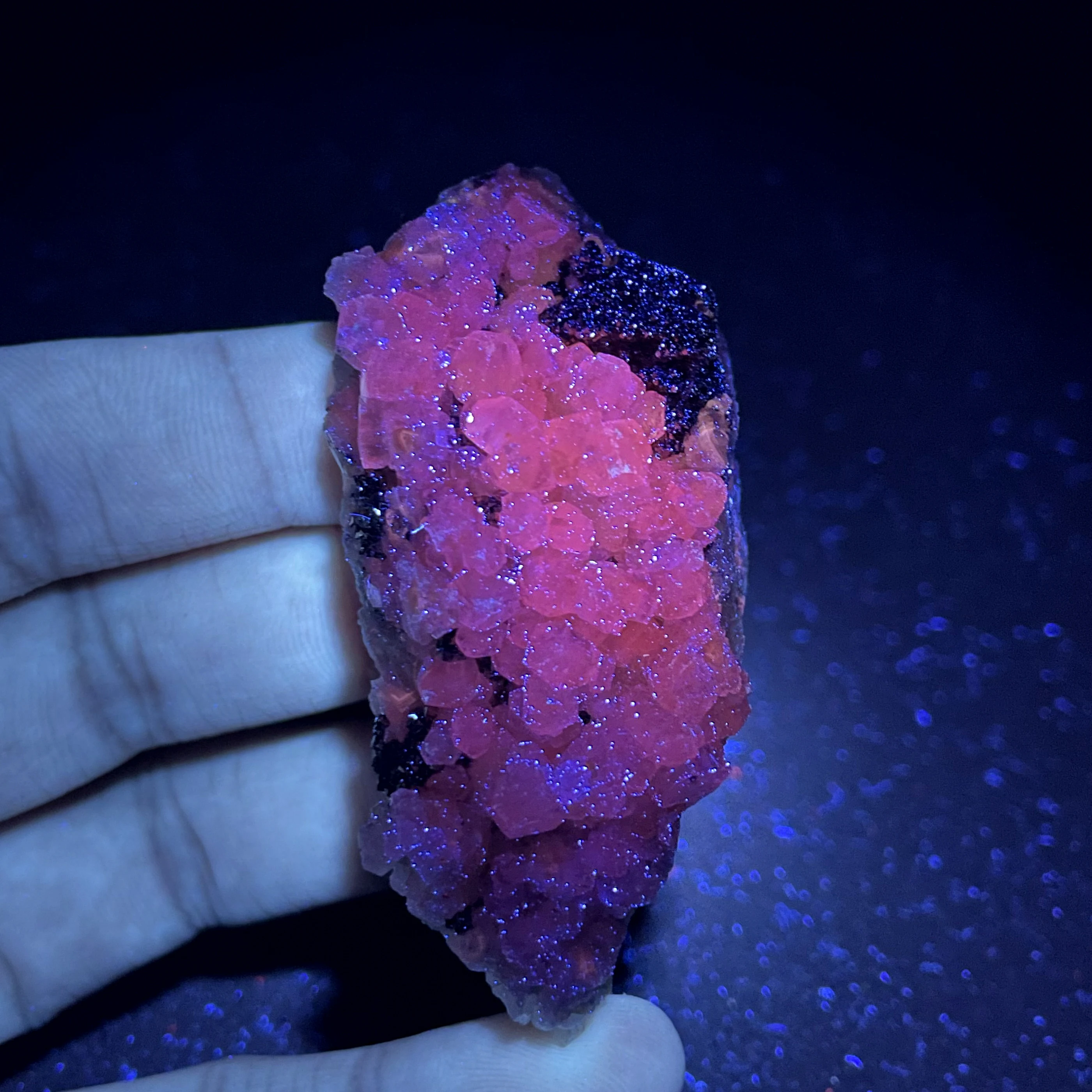 Natural Fluorescent calcite and pyrite Symbiotic  mineral specimen + healing quartz crystals and stones rock gemstone 5