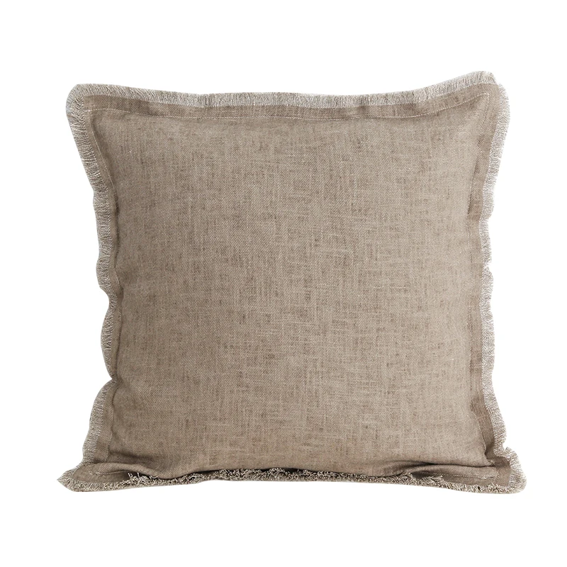 Faux Linen Cushion Covers with Tassels, Euro Flax Set, Decorative Throw Pillow Cover, Boho Shabby Chic Style, 45x45cm, 30x50cm,