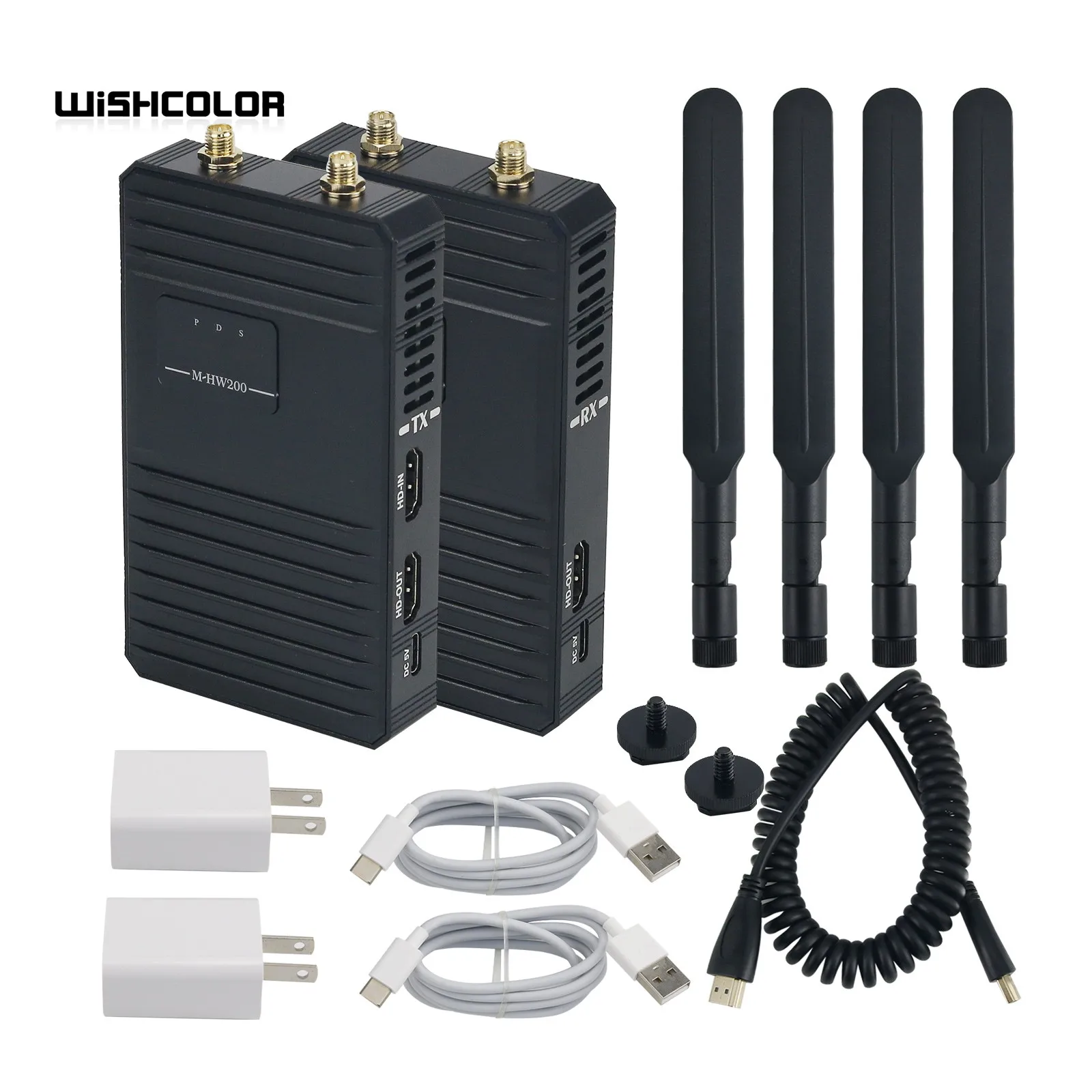 

HamGeek HW200 5.8G HDMI Transmitter Receiver 200M/656FT Wireless HDMI Extender for Camera TV PC
