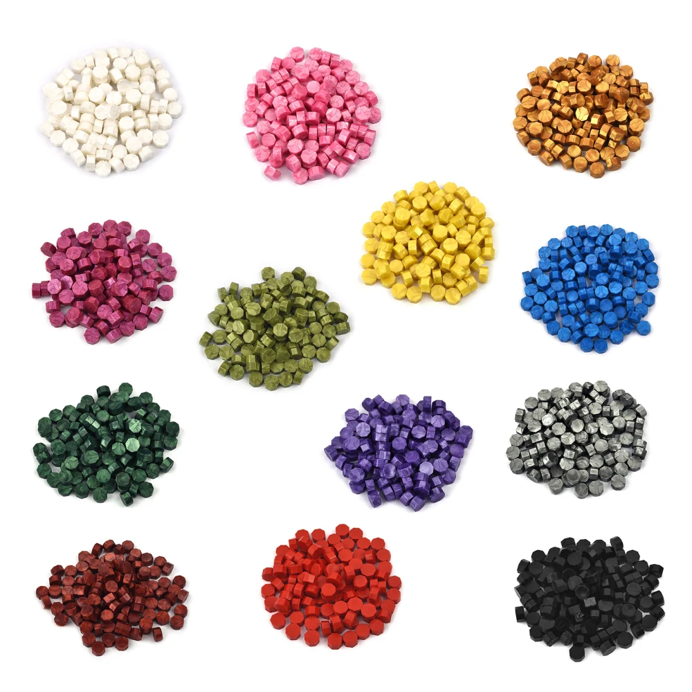 Sealing Wax Beads 100Pcs Retro Color Seal Stamp Wax for Seal Scrapbook Material Wedding Birthday Party DIY Art Decor Supply