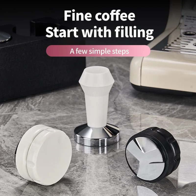 Coffee Distributor Espresso Distribution Tool Leveler 3 Angled Slopes Adjustable Palm Tamper Fits 51/53/58mm Portafilter