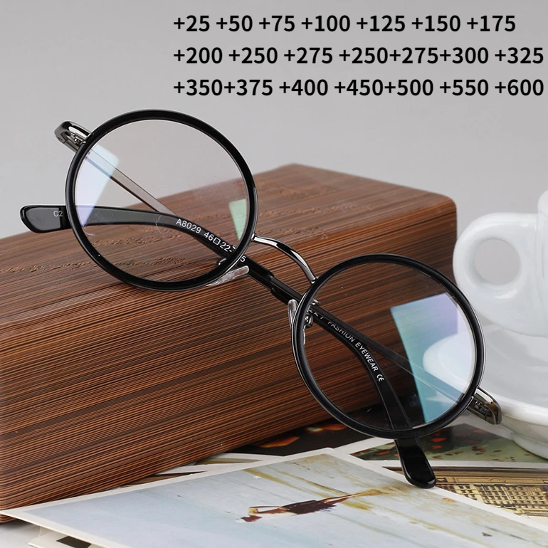 

Очки для чтения с защитой от сисветильник света в круглой оправе, + 125 + 150