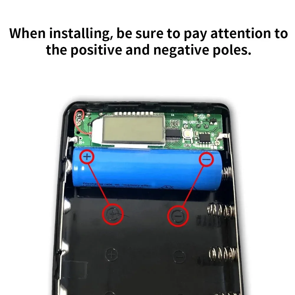 18650 DIY Battery Power Bank Dual USB Type-C 5V for Phone Charging for iPhone, Xiaomi, Huawei Storage Box Case Without Battery