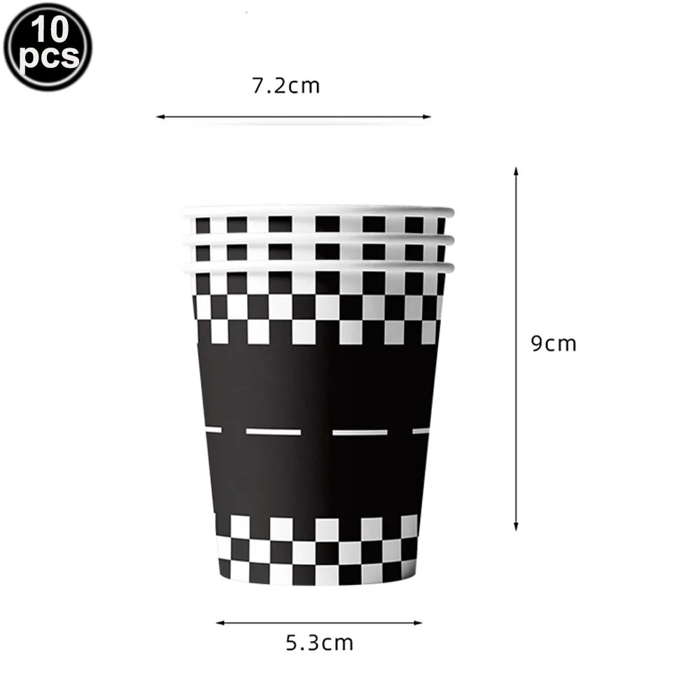 wheel Checkered flag Racing Car Party tableware paper Plates cups Race Car Tablecloth balloon boys Racing theme Party decoration