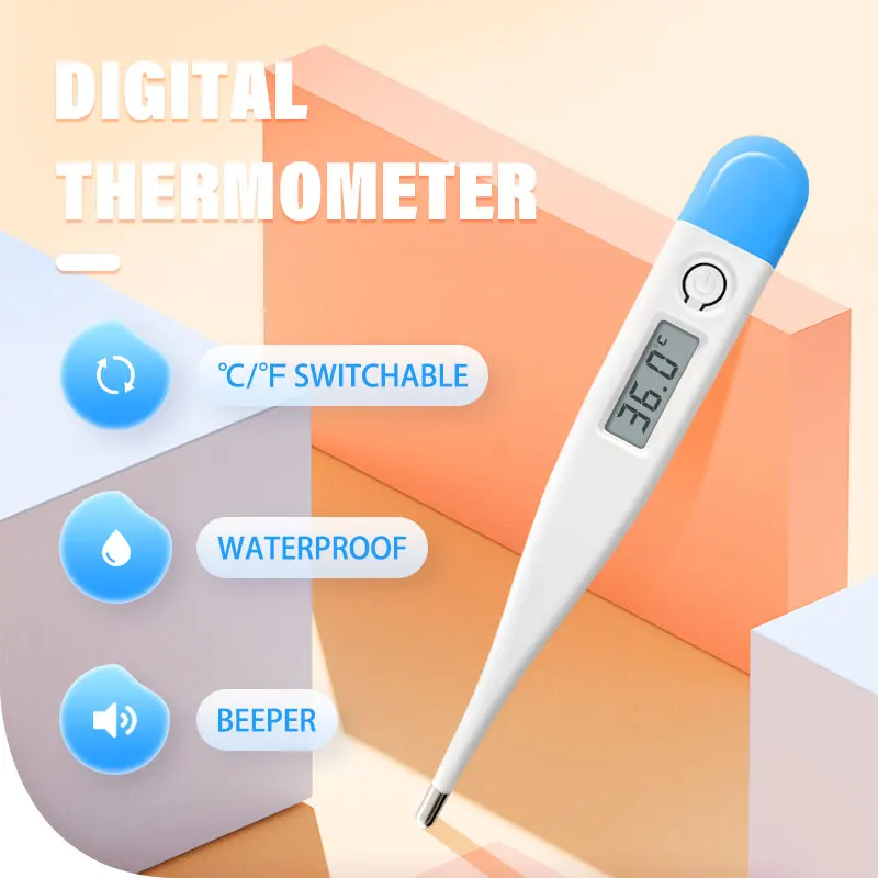 1PC Digital Thermometer C&F Switchable for Baby Electronic Fever Alarm 60seconds Oral Type Home Using digital thermometer