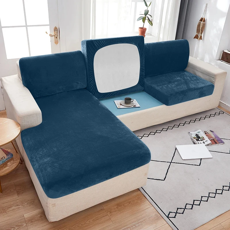 thumbnail image 1 of Funda de asiento de sofá de tela de terciopelo para sala de estar, funda de cojín elástica, funda de sofá suave, Protector de muebles para el hogar, 1 of 5