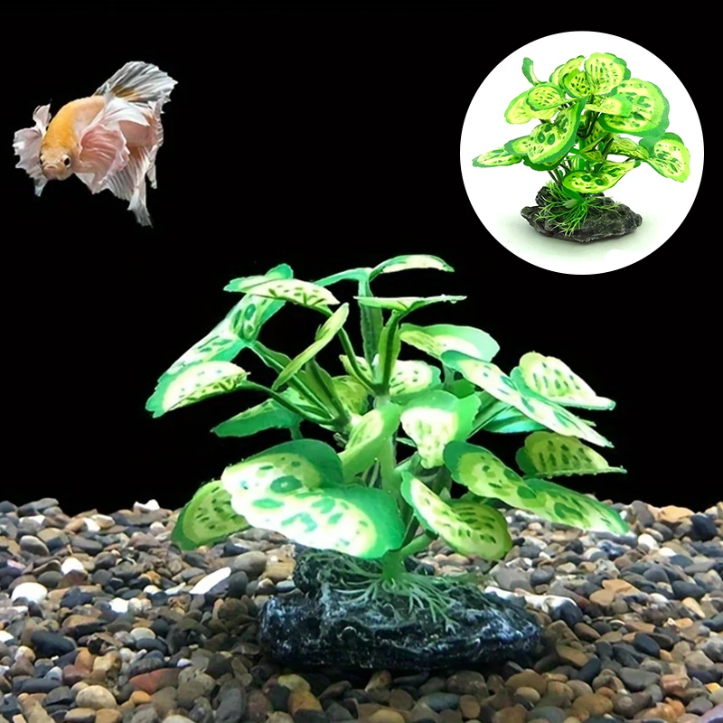 Title 5, Artificial Aquatic Plants Fish Bowl Reptile Tan...