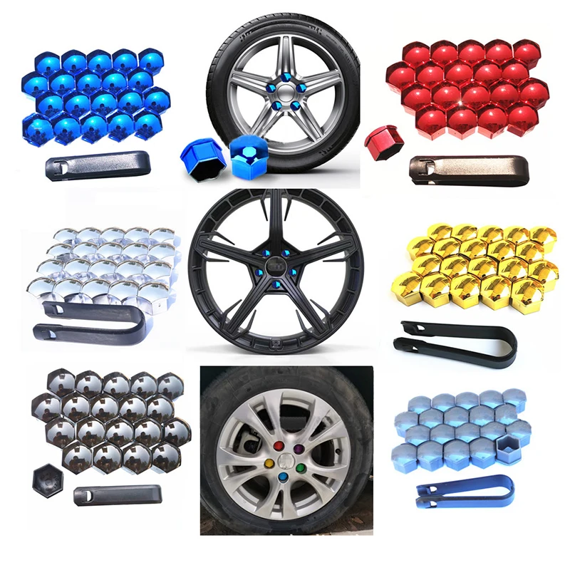 17mm/19mm/21mm 20 Pcs Car Wheel Nut Caps Protection Covers Caps Anti