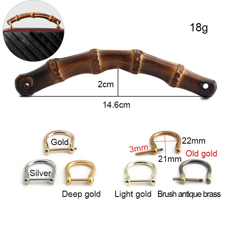 4-10PCS Natural Original Bamboo Bags Handles Horse Shoes Buckles For Women Purses Frame Handbags Making Handcrafted Accessories