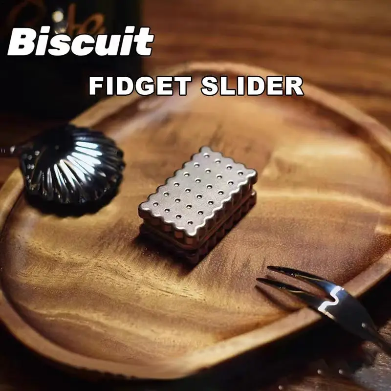 Biscuits Fidget Slider Biscuit Design Cartoon Haptic Fidget Toys Executive Desk Toy Rustproof Sensory Toy For Kids