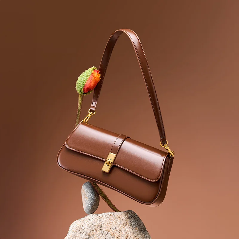 High Quality and Niche Cowhide Stick High-end Underarm Women's 2024 New Versatile Single Shoulder Crossbody Bag_voghion.com