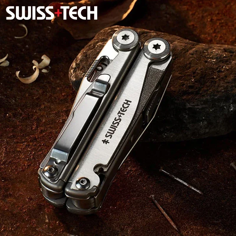 SWISS TECH 18 in 1 멀티툴 펜치 접이식 다기능 조합 도구 포켓 나이프 휴대용 EDC 야외 장비