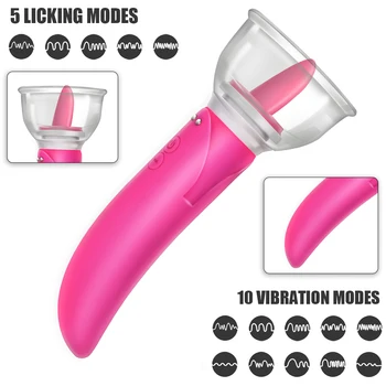 Tongue Licking Pump Clitoris G-spot Vibrator Dildo Vibrator Dual Head Sex Toys for Women Vagina Breast Massage Gay Masturbators 2
