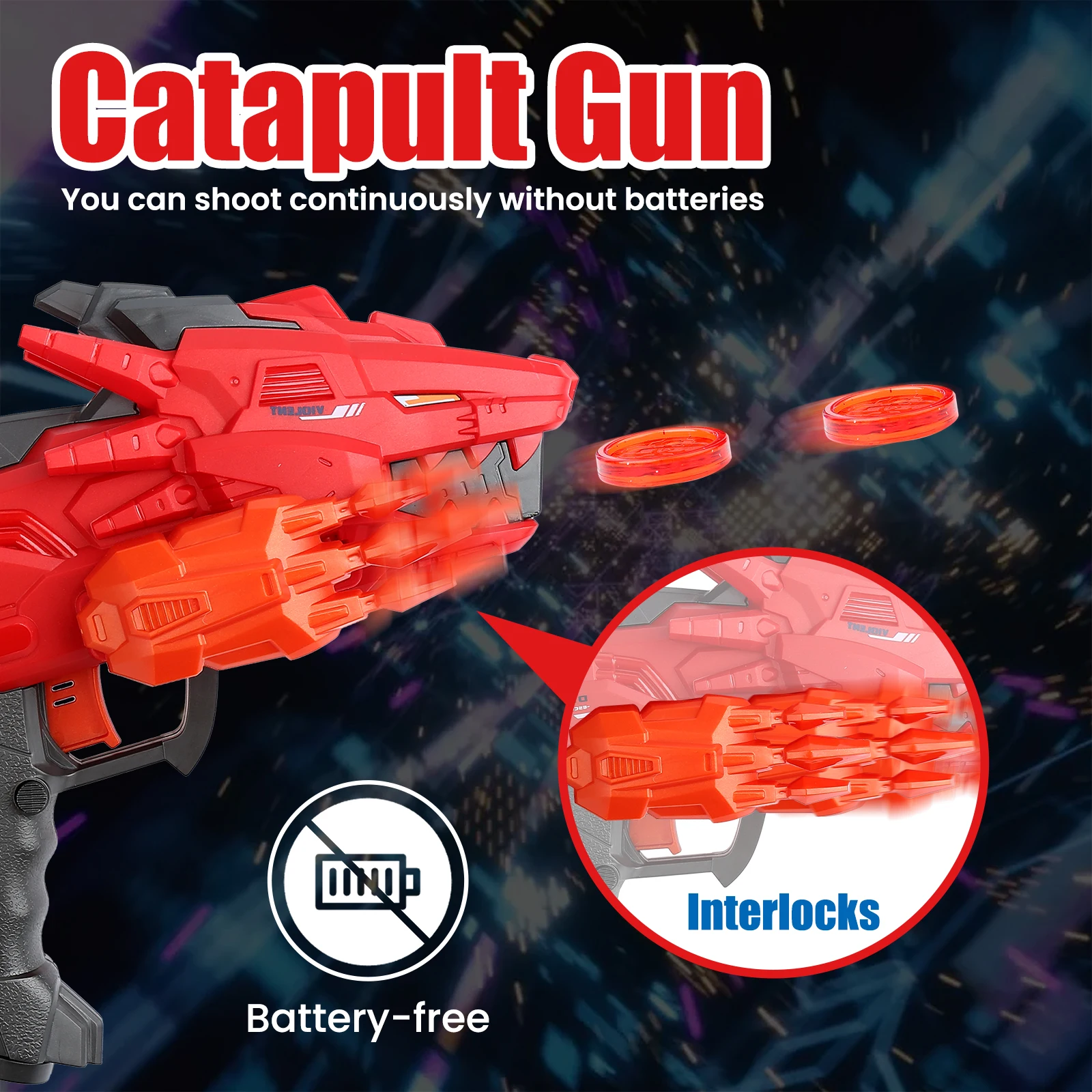 Dinosaur Soft Bullet Gun Saucer Ejection Unpowered Catapult Gun Outdoor Shooting Competition Game Kid Interactive Toy Party Gift 2