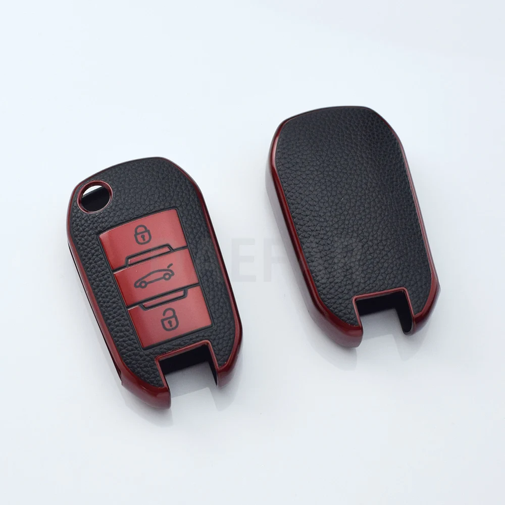 3 버튼 원격 TPU 자동차 열쇠 고리 링 쉘 커버 케이스 홀더 푸조 208 301 308 508 5008 3008 For Citroen 2010 2021 2023