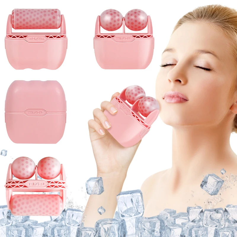 Face Ice Roller Facial Massage 2 Shape Heads Shrink Pores Cold Therapy Reusable Freezable Ice Massager Lifting Tools