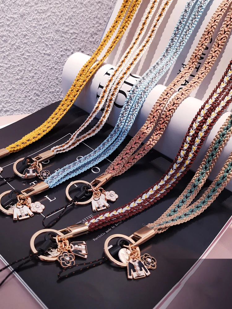 Versatile Detachable Phone Lanyard with Decorative Neck Strap and Keychain