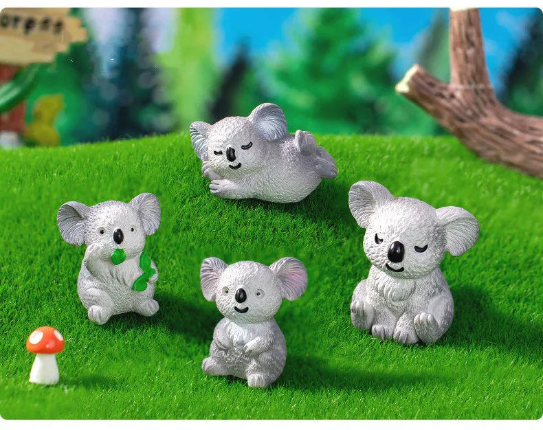 Description Picture 5 of itemSculptures & Figurines Miniatures Cute Koala Animal Micro Landscape Ornaments For Home Decorations Room Decor Desk Accessories