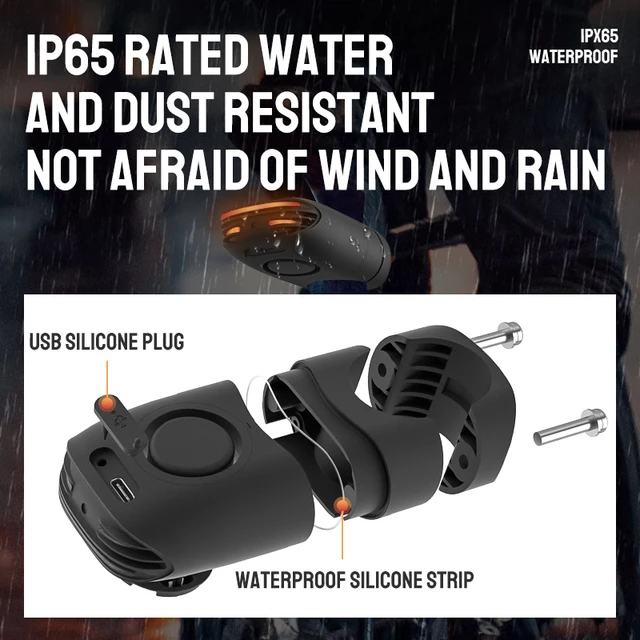 Smart Alarm Waterproof Cycling Tail Light Anti theft Alarm Bike Rear Light 105dB Viration Brake Sensor Warning Alarm 4