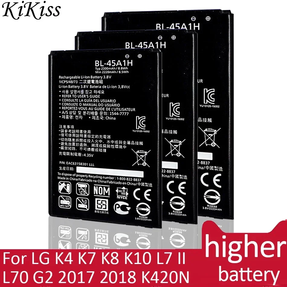 Bl-44Jh Bl-45A1H Bl-45F1F Bl-46G1F Bl-46Zh Bl-49Jh Bl-52Uh Bl 59Jh/T7 Batteria Per Lg K4 K7 K8 K10 L7 Ii L70 G2 2017 2018 K420N