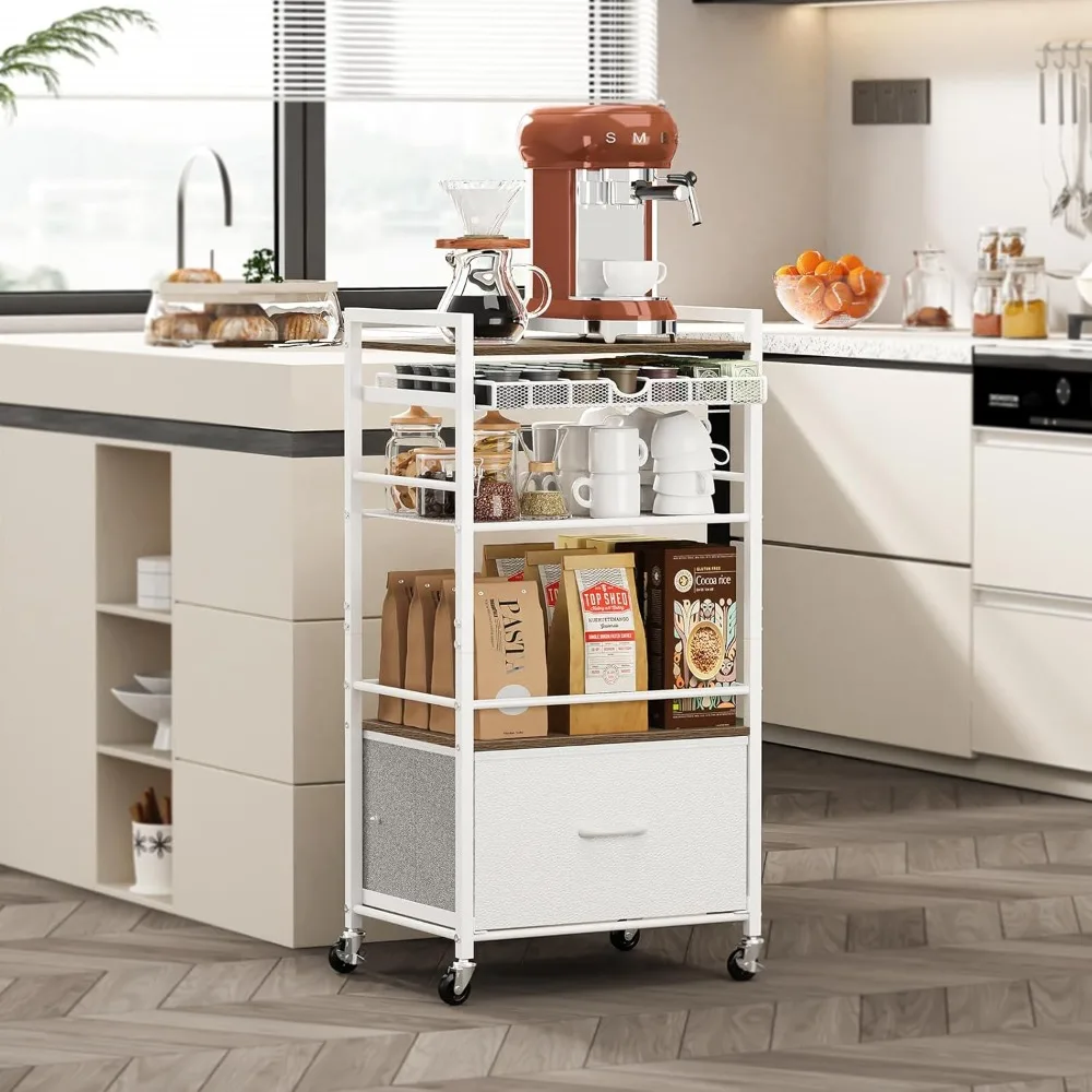 5-Tier Mobile Coffee Bar Cabinet 6