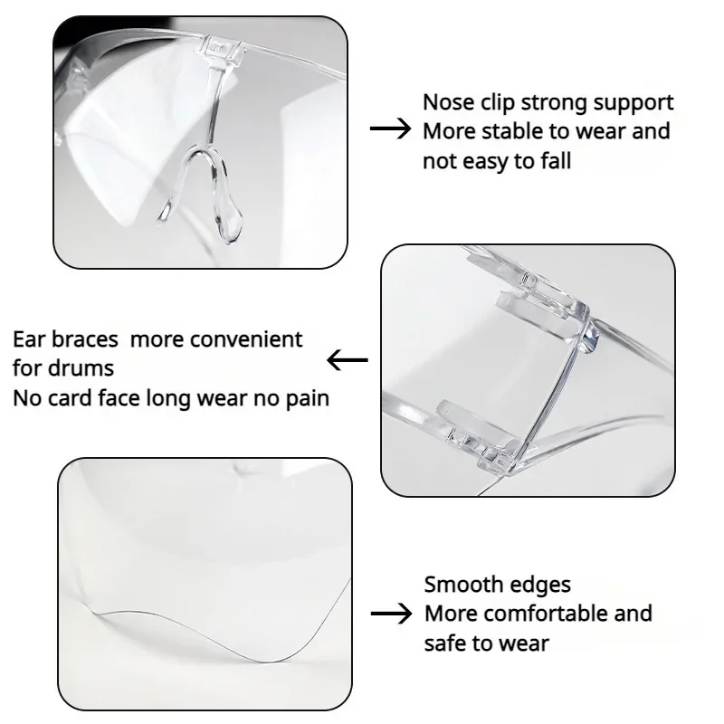 1Pcs Nail Art Tools Hd transparent anti-fog anti-splash Protective Mask full face mask transparent acrylic head mask nail salon face guard screen