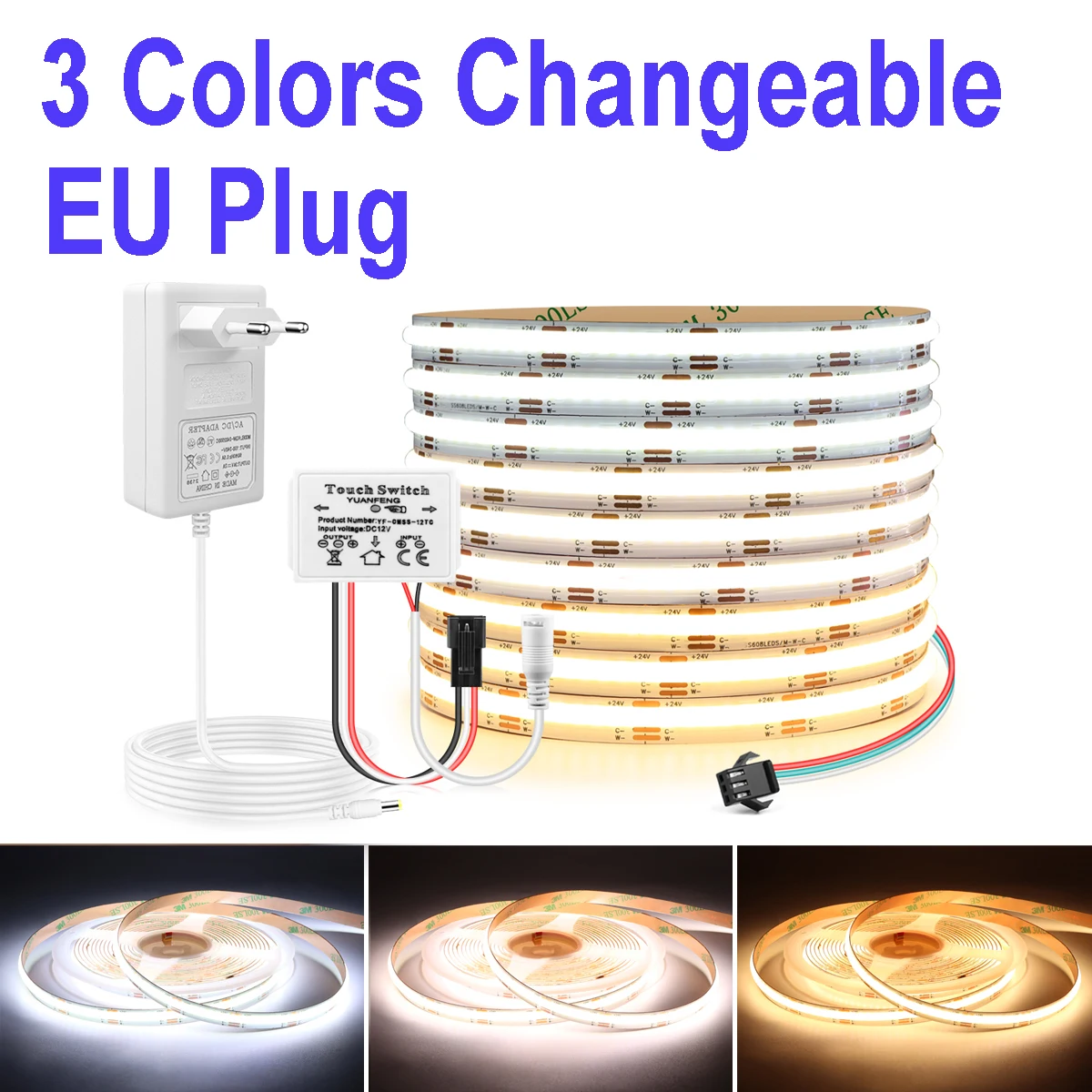 12 واط/م CCT COB شرائط ليد 3000 كيلو 4000 كيلو 600...