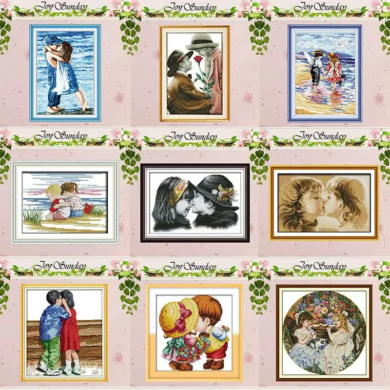 Lovers Innocence Girl Boy Patterns Counted Cross Stitch Set 11CT 14CT 16CT Stamped DMC Cross-stitch Kit Embroidery Needlework
