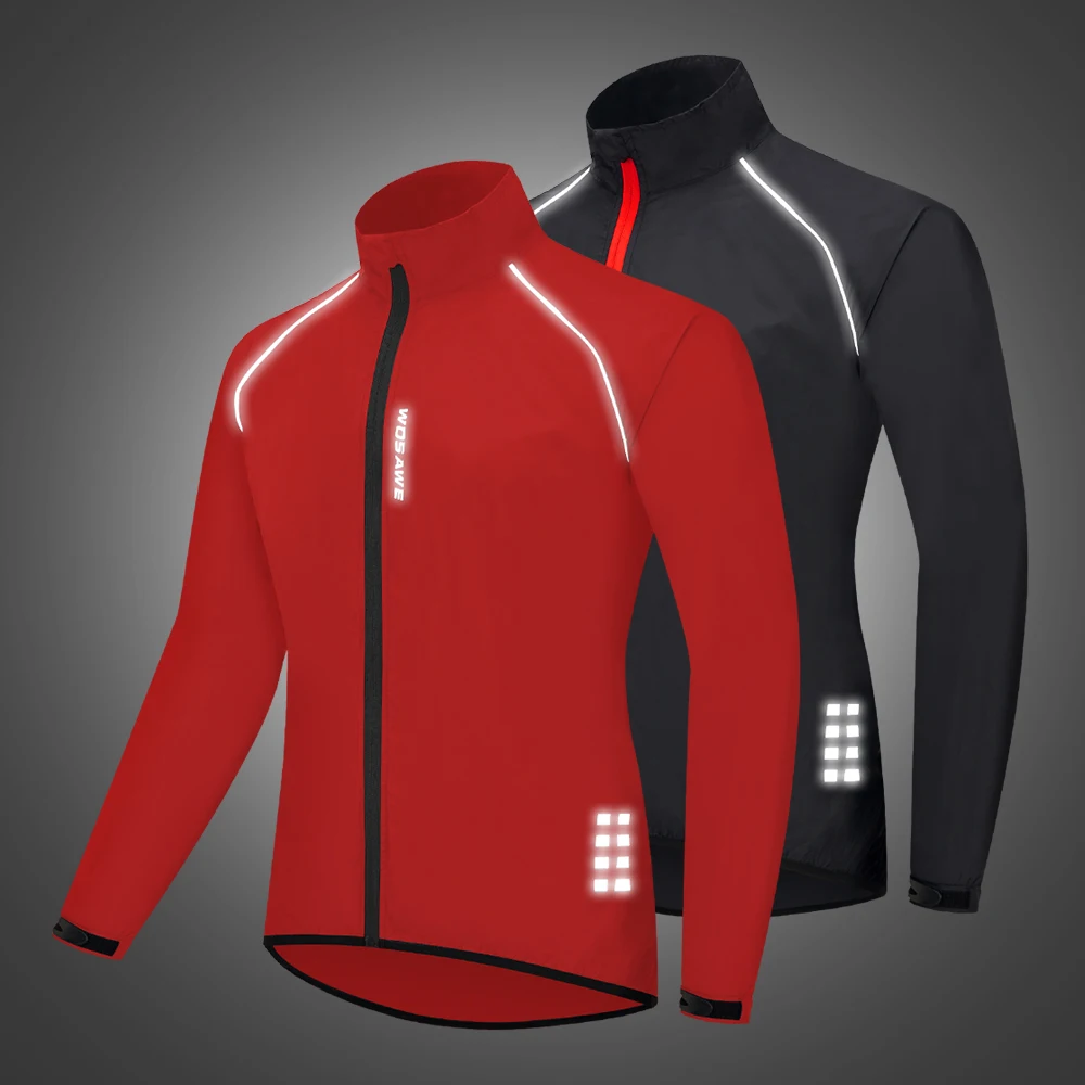 Reflective Portable Cycling Jacket Windproof Waterproof Mountain Bike MTB Wind Coat Running Riding Bicycle Windbreaker Cycling Jacket Cycling Clothes Reflective Jacket